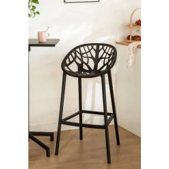 Lot De 4 Tabourets Hauts Ores SKLUM Polypropylène - Noir ↑65 Cm