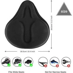 LTS FAFA Housse De Siège De Vélo Large Housse De Siège De Vélo En Gel Selle De Vélo De Montagne Creuse Housse De Siège De Vélo Antidérapante Coussin De Siège De Vélo En Silicone Rempli De Mousse à Mémoire Pour Hommes Et Femmes -banc et tabouret Soldes Boutique 64932070 2
