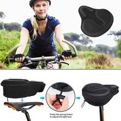 LTS FAFA Housse De Siège De Vélo Large Housse De Siège De Vélo En Gel Selle De Vélo De Montagne Creuse Housse De Siège De Vélo Antidérapante Coussin De Siège De Vélo En Silicone Rempli De Mousse à Mémoire Pour Hommes Et Femmes -banc et tabouret Soldes Boutique 64932070 3