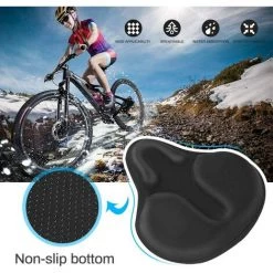 LTS FAFA Housse De Siège De Vélo Large Housse De Siège De Vélo En Gel Selle De Vélo De Montagne Creuse Housse De Siège De Vélo Antidérapante Coussin De Siège De Vélo En Silicone Rempli De Mousse à Mémoire Pour Hommes Et Femmes -banc et tabouret Soldes Boutique 64932070 4
