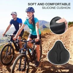 LTS FAFA Housse De Siège De Vélo Large Housse De Siège De Vélo En Gel Selle De Vélo De Montagne Creuse Housse De Siège De Vélo Antidérapante Coussin De Siège De Vélo En Silicone Rempli De Mousse à Mémoire Pour Hommes Et Femmes -banc et tabouret Soldes Boutique 64932070 5