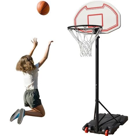 DYHF Panier De Basket Sur Pied Mobile Avec Roues - Hauteur Réglable De 155 à 245 Cm - Rouge-blanc 3 DYHF Panier De Basket Sur Pied Mobile Avec Roues - Hauteur Réglable De 155 à 245 Cm - Rouge-blanc