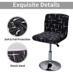 Housse De Tabouret De Bar Extensible, 2PCS Housse De Chaise Haute Imprimée Pour Bar Couvre De Chaise De Salle à Manger Haute, Protecteur De Siège De Chaise De Salle à Manger 56Vingt -banc et tabouret Soldes Boutique 64939675 3