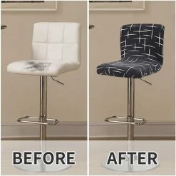 Housse De Tabouret De Bar Extensible, 2PCS Housse De Chaise Haute Imprimée Pour Bar Couvre De Chaise De Salle à Manger Haute, Protecteur De Siège De Chaise De Salle à Manger 56Vingt -banc et tabouret Soldes Boutique 64939675 4