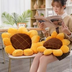 Fei Yu Coussin En Forme De Fleur De Tournesol Pour Enfants, Canapé, Chaise, Coussin Pour Chambre De Fille Et Chambre De Bébé, Décoration D'intérieur (tournesol, 40 Cm) -banc et tabouret Soldes Boutique 64997893 3