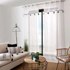 HOMEMAISON Galette De Chaise Rayée En Coton Recyclé Ecru 38 X 38 Cm - Ecru -banc et tabouret Soldes Boutique 64999191 3