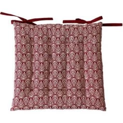 HOMEMAISON Galette De Chaise Au Style Baroque Lie De Vin 38 X 38 Cm - Lie De Vin