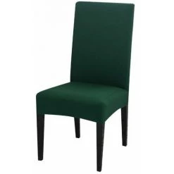 HEGUYEY Housse De Chaise Extensible Lot De 2, Housse De Chaise Salle à Manger Universel, Amovible, Lavable Couverture De Chaise Pour Maison Hotel Restaurant Mariage Décoration (Vert Foncé, 2 Pièces)