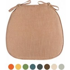 LITZEE Coussins D'assise Pour Chaises De Cuisine Avec Attaches Foncé,Coussins De Chaise Pour Chaises De Salle à Manger Antidérapants,Coussins De Chaise De Salle à Manger Avec Attaches (beige)