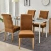 4pcs Housse De Chaise En Velours,Spandex De Bout Droit Avec La Bande élastique, La Grande Dame De Velours Dinant La Chaise Pour Le Banquet De Fête D'hôtel De Restaurant Chameau S'arêern -banc et tabouret Soldes Boutique 65363656 1