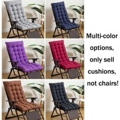 BENOBBY KIDS Coussin Fauteuil Jardin Dossier Haut, Antidérapant Épaissir Coussin De Chaise Berçante, épais Intérieur Extérieur Patio Chaise Longue Coussin(Pas De Chaise)(Size:Court,Color:Le Noir) -banc et tabouret Soldes Boutique 65371441 5