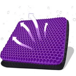 AOUGO Coussin En Gel Multifonctionnel Coussin De Gel Respirant Soulageant La Fatigue De La Hanche Cool & Respirant - Très élastique 42x36CM (Violet)