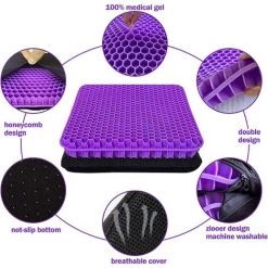AOUGO Coussin En Gel Multifonctionnel Coussin De Gel Respirant Soulageant La Fatigue De La Hanche Cool & Respirant - Très élastique 42x36CM (Violet) -banc et tabouret Soldes Boutique 65392708 3