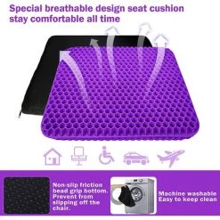 AOUGO Coussin En Gel Multifonctionnel Coussin De Gel Respirant Soulageant La Fatigue De La Hanche Cool & Respirant - Très élastique 42x36CM (Violet) -banc et tabouret Soldes Boutique 65392708 4