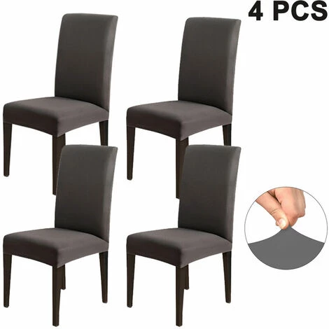 ZHUOXUAN Ensemble De 4 Housses De Chaise De Salle à Manger, Housse De Protection Pour Chaise De Salle à Manger Courte Et Amovible, Ajustable Et Amovible Pour Salle à Manger, Hôtel, Cérémonie, Banquet De Mariage 3 ZHUOXUAN Ensemble De 4 Housses De Chaise De Salle à Manger, Housse De Protection Pour Chaise De Salle à Manger Courte Et Amovible, Ajustable Et Amovible Pour Salle à Manger, Hôtel, Cérémonie, Banquet De Mariage