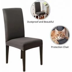 ZHUOXUAN Ensemble De 4 Housses De Chaise De Salle à Manger, Housse De Protection Pour Chaise De Salle à Manger Courte Et Amovible, Ajustable Et Amovible Pour Salle à Manger, Hôtel, Cérémonie, Banquet De Mariage 10 ZHUOXUAN Ensemble De 4 Housses De Chaise De Salle à Manger, Housse De Protection Pour Chaise De Salle à Manger Courte Et Amovible, Ajustable Et Amovible Pour Salle à Manger, Hôtel, Cérémonie, Banquet De Mariage -banc et tabouret Soldes Boutique 65491353 4