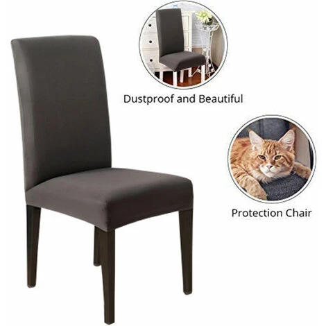 ZHUOXUAN Ensemble De 4 Housses De Chaise De Salle à Manger, Housse De Protection Pour Chaise De Salle à Manger Courte Et Amovible, Ajustable Et Amovible Pour Salle à Manger, Hôtel, Cérémonie, Banquet De Mariage 6 ZHUOXUAN Ensemble De 4 Housses De Chaise De Salle à Manger, Housse De Protection Pour Chaise De Salle à Manger Courte Et Amovible, Ajustable Et Amovible Pour Salle à Manger, Hôtel, Cérémonie, Banquet De Mariage – Image 4