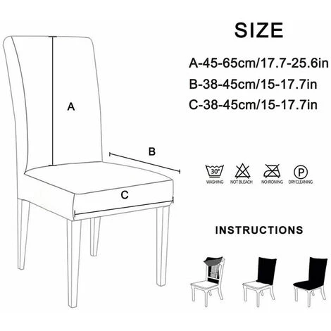 ZHUOXUAN Ensemble De 4 Housses De Chaise De Salle à Manger, Housse De Protection Pour Chaise De Salle à Manger Courte Et Amovible, Ajustable Et Amovible Pour Salle à Manger, Hôtel, Cérémonie, Banquet De Mariage 7 ZHUOXUAN Ensemble De 4 Housses De Chaise De Salle à Manger, Housse De Protection Pour Chaise De Salle à Manger Courte Et Amovible, Ajustable Et Amovible Pour Salle à Manger, Hôtel, Cérémonie, Banquet De Mariage – Image 5