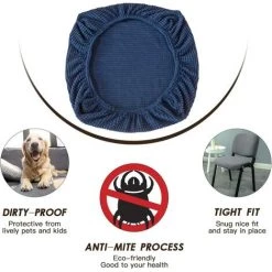 OSQI 2 Pièces Housses De Chaise En Spandex Élastique - Lavables - Pour Chaises De Bureau, Salle à Manger, Bar, Décoration De Fête De Mariage (Bleu Foncé) -banc et tabouret Soldes Boutique 65505930 5