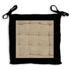 Dessus De Chaise En Coton Lavé 40x40x5 Cm JUTE, Par Soleil D'Ocre - Noir