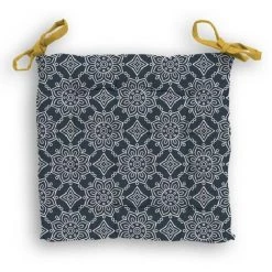 Dessus De Chaise Capitonné 40x40x5 Cm ESMERALDA, Par Soleil D'ocre - Bleu