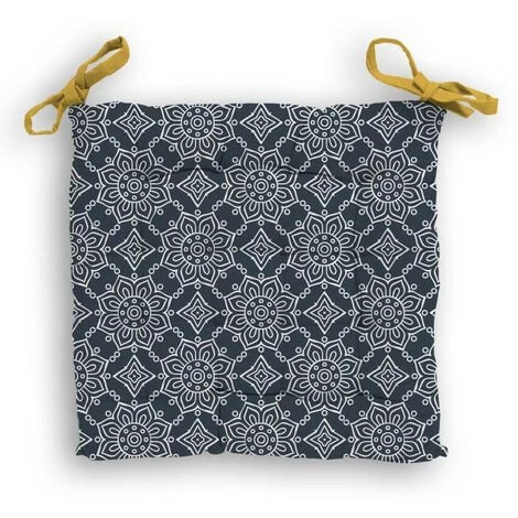 Dessus De Chaise Capitonné 40x40x5 Cm ESMERALDA, Par Soleil D'ocre - Bleu 3 Dessus De Chaise Capitonné 40x40x5 Cm ESMERALDA, Par Soleil D'ocre - Bleu