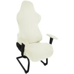 GALOZZOIT Housse De Chaise De Bureau Extensible, Anti-saleté, Extensible, Housse De Chaise De Jeu, Housse De Chaise De Jeu Extensible, Housse De Fauteuil Rotatif--blanc Ivoire