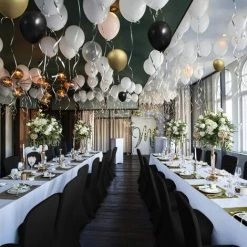 ILOVEMILAN Housse De Chaise De Fête élastique Noire 1pc Housse De Chaise De Salle à Manger Universelle Lavable Pour Banquet, Mariage, événement, Hôtel, Intérieur, Extérieur -banc et tabouret Soldes Boutique 65728132 3