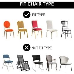 ILOVEMILAN Housse De Chaise De Fête élastique Noire 1pc Housse De Chaise De Salle à Manger Universelle Lavable Pour Banquet, Mariage, événement, Hôtel, Intérieur, Extérieur -banc et tabouret Soldes Boutique 65728132 5