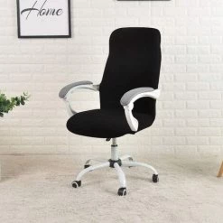 ILOVEMILAN Housse De Chaise Pivotante Monobloc Pour Chaise D'ordinateur Couverture Arrière De Chaise De Bureau Housse D'accoudoir D'ordinateur Housse De Siège élastique Sale (noir, M) -banc et tabouret Soldes Boutique 65728185 3