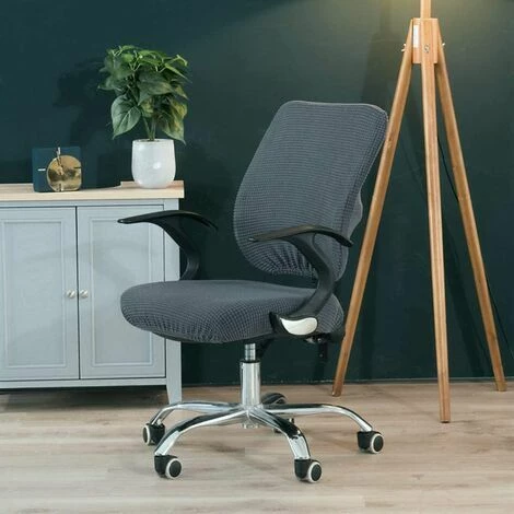 OUSUDELA Housse Extensible Housse De Siège Pour Chaise De Bureau Chaise De Bureau Pivotante Chaise Pivotante, Gris 6 OUSUDELA Housse Extensible Housse De Siège Pour Chaise De Bureau Chaise De Bureau Pivotante Chaise Pivotante, Gris – Image 4