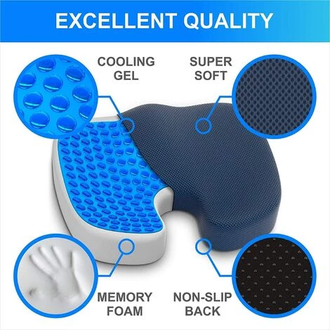 YIDOMDE Coussin De Siège Orthopédique, Coussin De Siège De Voiture Orthopédique, Coussin De Siège En Mousse, Coussin De Siège Ergonomique, Coussin De Siège De Chaise De Bureau Pour Bureau à Domicile 4 YIDOMDE Coussin De Siège Orthopédique, Coussin De Siège De Voiture Orthopédique, Coussin De Siège En Mousse, Coussin De Siège Ergonomique, Coussin De Siège De Chaise De Bureau Pour Bureau à Domicile – Image 2