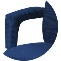 BAICCCF Housse De Chaise De Bureau Extensible Pour Ordinateur De Bureau à Dossier Haut Avec Housses De Bras Jacquqard Polyester Housses Lavables Pour Protections Universelles De Chaise Rotative (Housses D'accoudoirs, Bleu Marine) - Marine