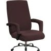BAICCCF Housse De Chaise De Bureau Extensible Housse De Chaise De Bureau à Dossier Haut Avec Housses De Bras Housses Lavables En Polyester Jacquqard Pour Protections Universelles De Chaise Rotative (moyen, Café) - Café -banc et tabouret Soldes Boutique 65748346 1