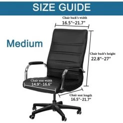 BAICCCF Housse De Chaise De Bureau Extensible Pour Ordinateur De Bureau à Dossier Haut Avec Housses De Bras Housses Lavables En Polyester Jacquqard Pour Protections Universelles De Chaise Rotative (moyen, Bleu Marine) - Marine -banc et tabouret Soldes Boutique 65748426 4