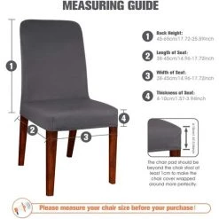 BAICCCF Housse De Chaise Moderne De Grande Taille Sans Accoudoirs Housse élastique De Protection De Siège De Chaise Lavable Amovible Pour Salle à Manger Cuisine Hôtel Restaurant Fête De Mariage 4 Pièces (gris) - Gris -banc et tabouret Soldes Boutique 65748447 2
