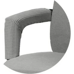 BAICCCF Housse De Chaise De Bureau Extensible Pour Ordinateur De Bureau à Dossier Haut Avec Housses De Bras Jacquqard Polyester Housses Lavables Pour Protections Universelles De Chaise Rotative (Housses D'accoudoirs, Gris Clair) - Gris Clair