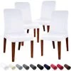 BAICCCF Housse De Chaise Moderne De Grande Taille Sans Accoudoirs Housse élastique De Protection De Siège De Chaise Lavable Amovible Pour Salle à Manger Cuisine Hôtel Restaurant Fête De Mariage 4 Pièces (blanc) - Blanc -banc et tabouret Soldes Boutique 65748476 1