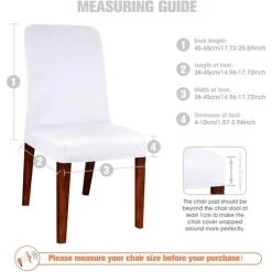BAICCCF Housse De Chaise Moderne De Grande Taille Sans Accoudoirs Housse élastique De Protection De Siège De Chaise Lavable Amovible Pour Salle à Manger Cuisine Hôtel Restaurant Fête De Mariage 4 Pièces (blanc) - Blanc -banc et tabouret Soldes Boutique 65748476 2