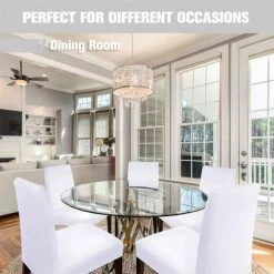 BAICCCF Housse De Chaise Moderne De Grande Taille Sans Accoudoirs Housse élastique De Protection De Siège De Chaise Lavable Amovible Pour Salle à Manger Cuisine Hôtel Restaurant Fête De Mariage 4 Pièces (blanc) - Blanc -banc et tabouret Soldes Boutique 65748476 4