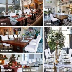 BAICCCF Housse De Chaise Moderne De Grande Taille Sans Accoudoirs Housse élastique De Protection De Siège De Chaise Lavable Amovible Pour Salle à Manger Cuisine Hôtel Restaurant Fête De Mariage 4 Pièces (blanc) - Blanc -banc et tabouret Soldes Boutique 65748476 5