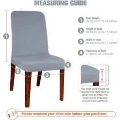 BAICCCF Housse De Chaise Moderne De Grande Taille Sans Accoudoirs Housse élastique De Protection De Siège De Chaise Lavable Amovible Pour Salle à Manger Cuisine Hôtel Restaurant Fête De Mariage 4 Pièces (gris Clair) - Gris Clair -banc et tabouret Soldes Boutique 65748484 2