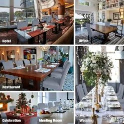 BAICCCF Housse De Chaise Moderne De Grande Taille Sans Accoudoirs Housse élastique De Protection De Siège De Chaise Lavable Amovible Pour Salle à Manger Cuisine Hôtel Restaurant Fête De Mariage 4 Pièces (gris Clair) - Gris Clair -banc et tabouret Soldes Boutique 65748484 5