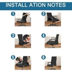 BAICCCF Housse De Chaise De Bureau Extensible Pour Ordinateur De Bureau à Dossier Haut Avec Housses De Bras Housses Lavables En Polyester Jacquqard Pour Protections Universelles De Chaise Rotative (moyen, Vin Rouge) - Vin Rouge -banc et tabouret Soldes Boutique 65748491 5