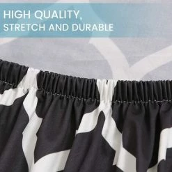 BAICCCF Housse De Chaise, Housse De Siège De Chaise Extensible 4 Pièces Amovible Lavable Tabouret De Salle à Manger Housses De Chaise Housses De Siège De Protection De Chaise (noir + Blanc) - Noir + Blanc -banc et tabouret Soldes Boutique 65748582 5