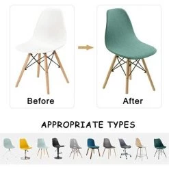 BAICCCF Housse De Chaise De Salle à Manger En Jacquard Extensible Sans Accoudoirs Housses De Chaise Amovibles Et Lavables Pour Cuisine, Banquet, Maison, Hôtel, Chaises Latérales, Housse De Siège (lot De 2, Blanc Cassé) - Blanc 10 BAICCCF Housse De Chaise De Salle à Manger En Jacquard Extensible Sans Accoudoirs Housses De Chaise Amovibles Et Lavables Pour Cuisine, Banquet, Maison, Hôtel, Chaises Latérales, Housse De Siège (lot De 2, Blanc Cassé) - Blanc -banc et tabouret Soldes Boutique 65748627 4