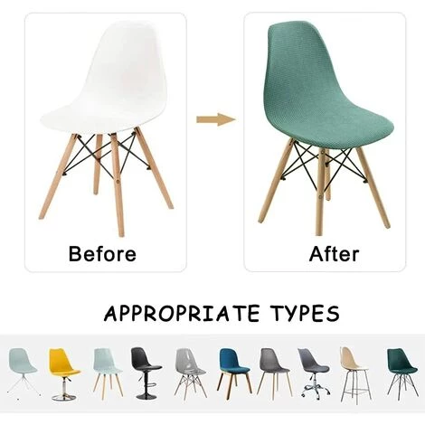 BAICCCF Housse De Chaise De Salle à Manger En Jacquard Extensible Sans Accoudoirs Housses De Chaise Amovibles Et Lavables Pour Cuisine, Banquet, Maison, Hôtel, Chaises Latérales, Housse De Siège (lot De 6, Vert) - Vert 6 BAICCCF Housse De Chaise De Salle à Manger En Jacquard Extensible Sans Accoudoirs Housses De Chaise Amovibles Et Lavables Pour Cuisine, Banquet, Maison, Hôtel, Chaises Latérales, Housse De Siège (lot De 6, Vert) - Vert – Image 4