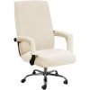 BAICCCF Housse De Chaise De Bureau Extensible Housse De Chaise De Bureau à Dossier Haut Avec Housses De Bras Jacquqard Polyester Housses Lavables Pour Protecteurs De Chaise Rotatifs Universels (Grand, Beige Clair) - Beige Clair