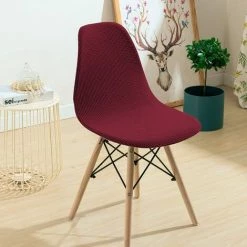 BAICCCF Housse De Chaise De Salle à Manger En Jacquard Extensible Sans Accoudoirs Housses De Chaise Amovibles Et Lavables Pour Cuisine, Banquet, Maison, Hôtel, Chaises Latérales, Housse De Siège (lot De 2, Rouge Vin) - Vin Rouge -banc et tabouret Soldes Boutique 65748744 2