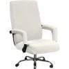 BAICCCF Housse De Chaise De Bureau Extensible Housse De Chaise De Bureau à Dossier Haut Avec Housses De Bras Jacquqard Polyester Housses Lavables Pour Protections Universelles De Chaise Rotative (Grand, Ivoire) - Ivoire -banc et tabouret Soldes Boutique 65748803 1